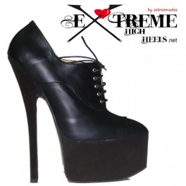 High heel platform leather shoes Oxford-P