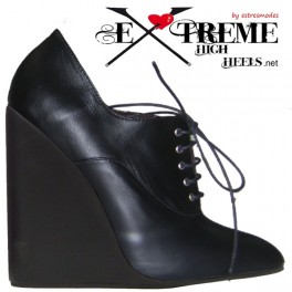 High heel platform leather shoes Oxford-W